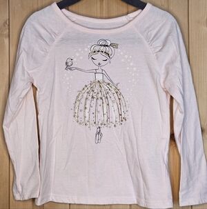 3T Epic Threads Pink Long Sleeve Kids Shirt with Ballerina Design